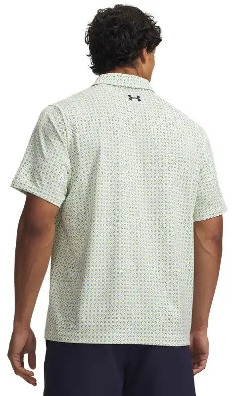 Under Armour Matchplay Printed heren polo, wit/groen
