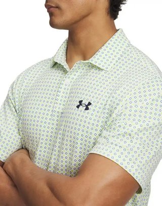 Under Armour Matchplay Printed heren polo, wit/groen
