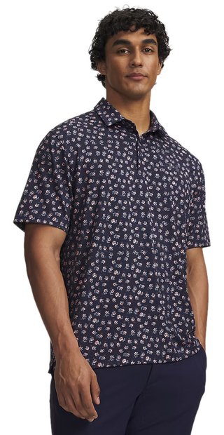 Under Armour Payoff 3.0 heren polo, midnight navy/polish pink/castlerock