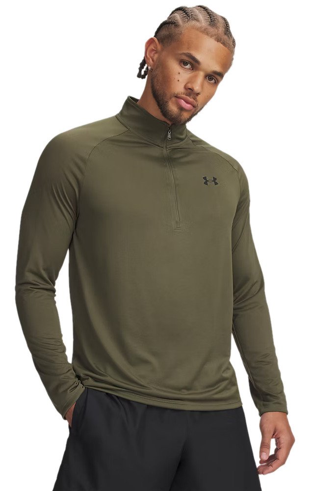 Under Armour Tech 2.0 1/2 Zip heren T-shirt, groen
