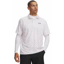 Under Armour Matchplay Printed heren polo, wit/vintage maroon/academy