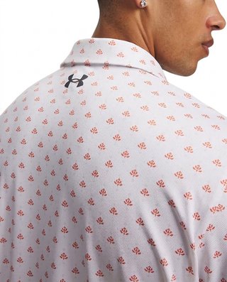 Under Armour Matchplay Printed heren polo, wit/vintage maroon/academy