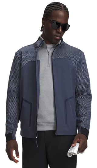Under Armour Drive Pro Hybrid FZ heren sweater, downpour grey/wit