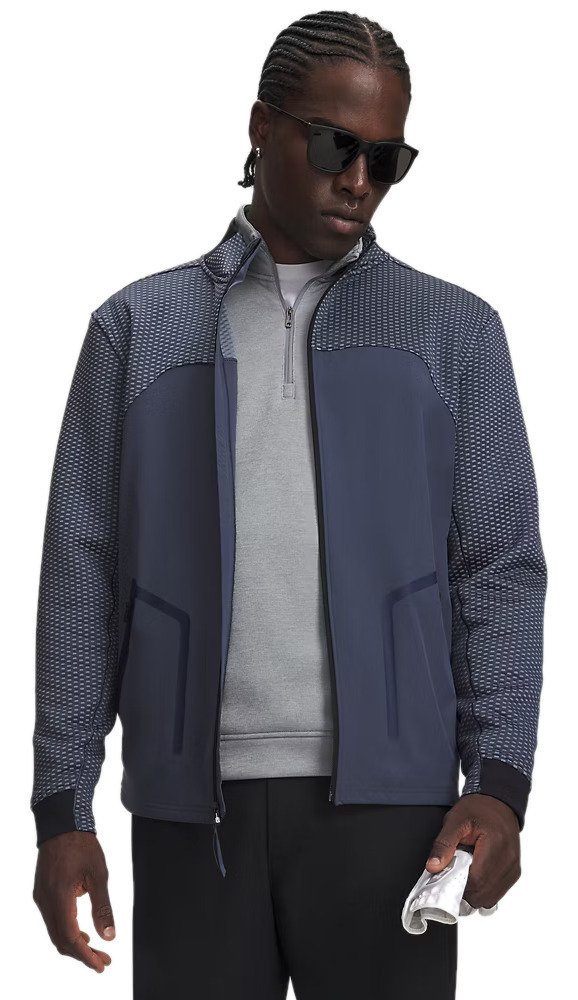 Under Armour Drive Pro Hybrid FZ heren sweater, downpour grey/wit