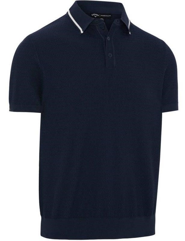 Callaway Textured sweater heren polo, peacoat