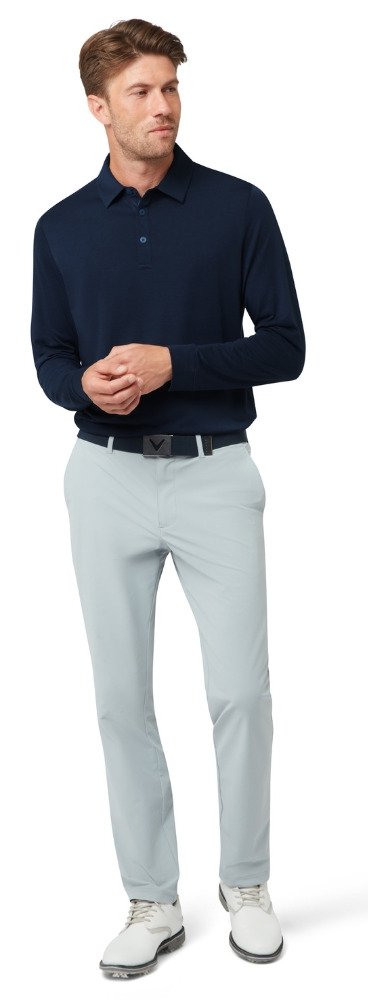 Callaway Soft Touch Long Sleeve heren polo, peacoat