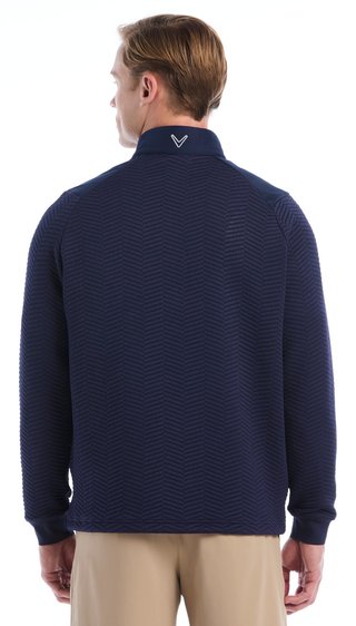 Callaway Chev Jacquard heren pullover, peacoat