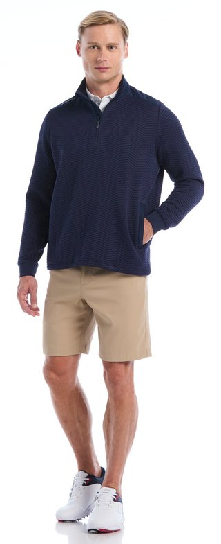 Callaway Chev Jacquard heren pullover, peacoat