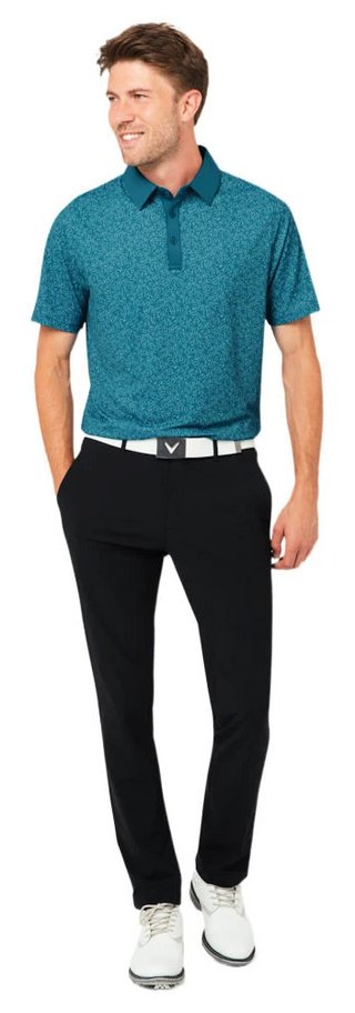 Callaway Confetti Tee Print heren polo, blue coral