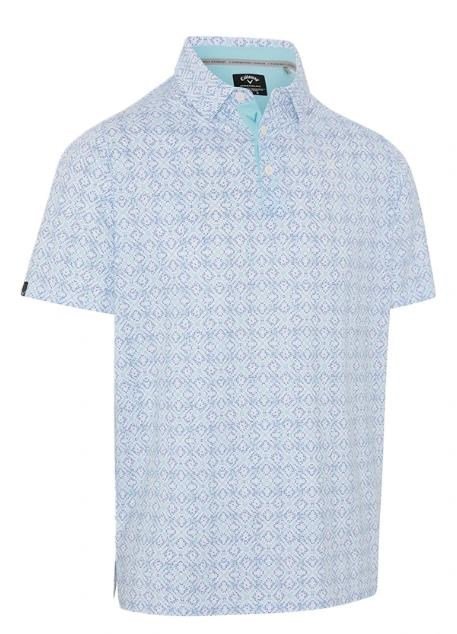 Callaway Printed Fractal Chev heren polo, wit