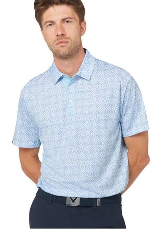 Callaway Printed Fractal Chev heren polo, wit