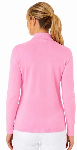 Callaway Soft Stretch Zip-Neck dames trui, cherry blossom
