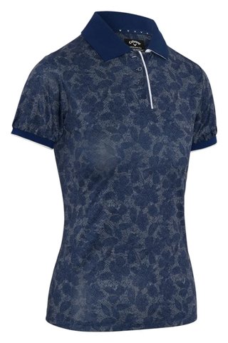 Callaway Rib Tim Printed dames polo, blue depths