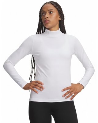 Under Armour ColdGear Mock Long Sleeve dames t-shirt met lange mouwen, wit