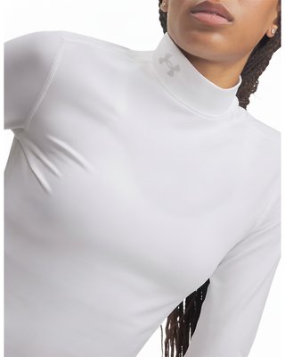 Under Armour ColdGear Mock Long Sleeve dames t-shirt met lange mouwen, wit