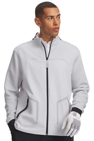 Under Armour Drive Pro Hybrid FZ heren sweater, halo grijs/wit