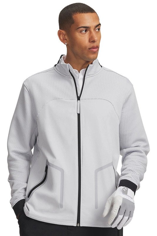 Under Armour Drive Pro Hybrid FZ heren sweater, halo grijs/wit
