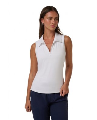 Travis Mathew Skyloft Light Sleeveless dames polo, wit