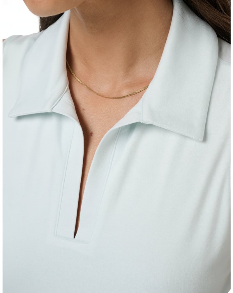 Travis Mathew Skyloft Light Sleeveless dames polo, heather cloudwash