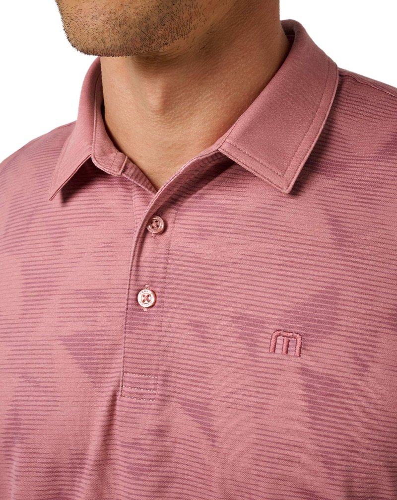 Travis Mathew Featherweight Backnine heren polo, mauveglow