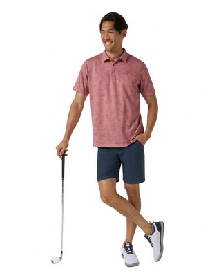 Travis Mathew Featherweight Backnine heren polo, mauveglow