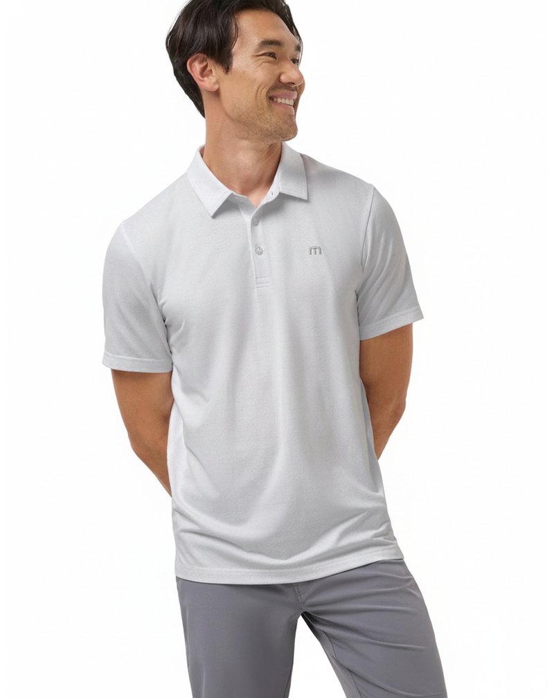 Travis Mathew Featherweight Trophy Ready heren polo, wit