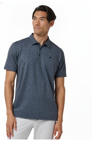 Travis Mathew Featherweight Trophy Ready heren polo, total eclipse