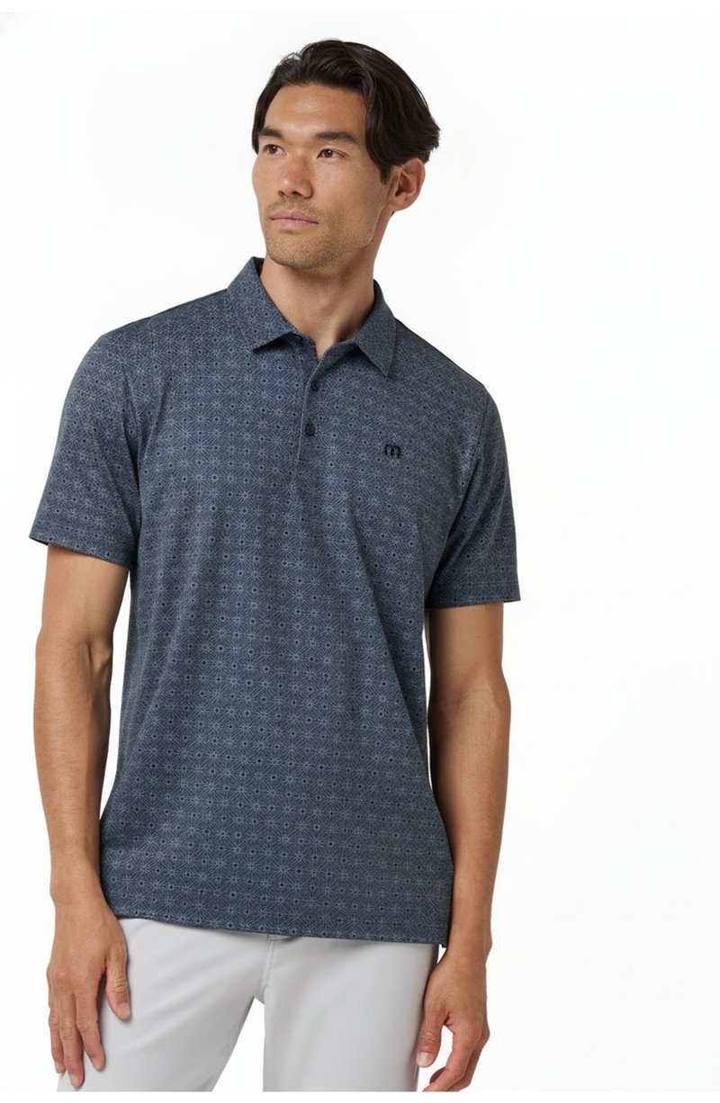 Travis Mathew Featherweight Trophy Ready heren polo, total eclipse