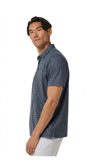 Travis Mathew Featherweight Trophy Ready heren polo, total eclipse