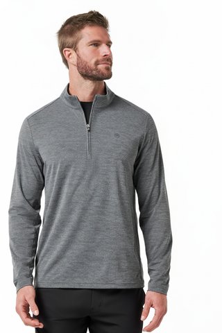 Travis Mathew Heater Pro 1/4Zip heren sweater, heather grey