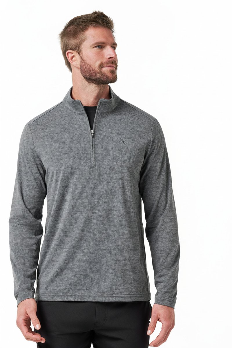 Travis Mathew Heater Pro 1/4Zip heren sweater, heather grey