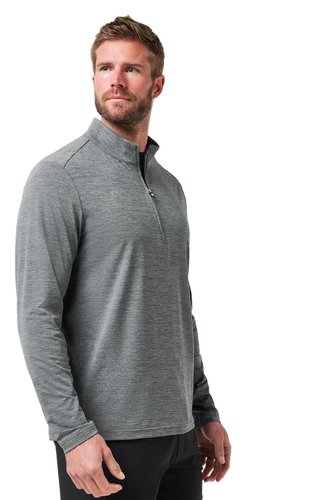 Travis Mathew Heater Pro 1/4Zip heren sweater, heather grey