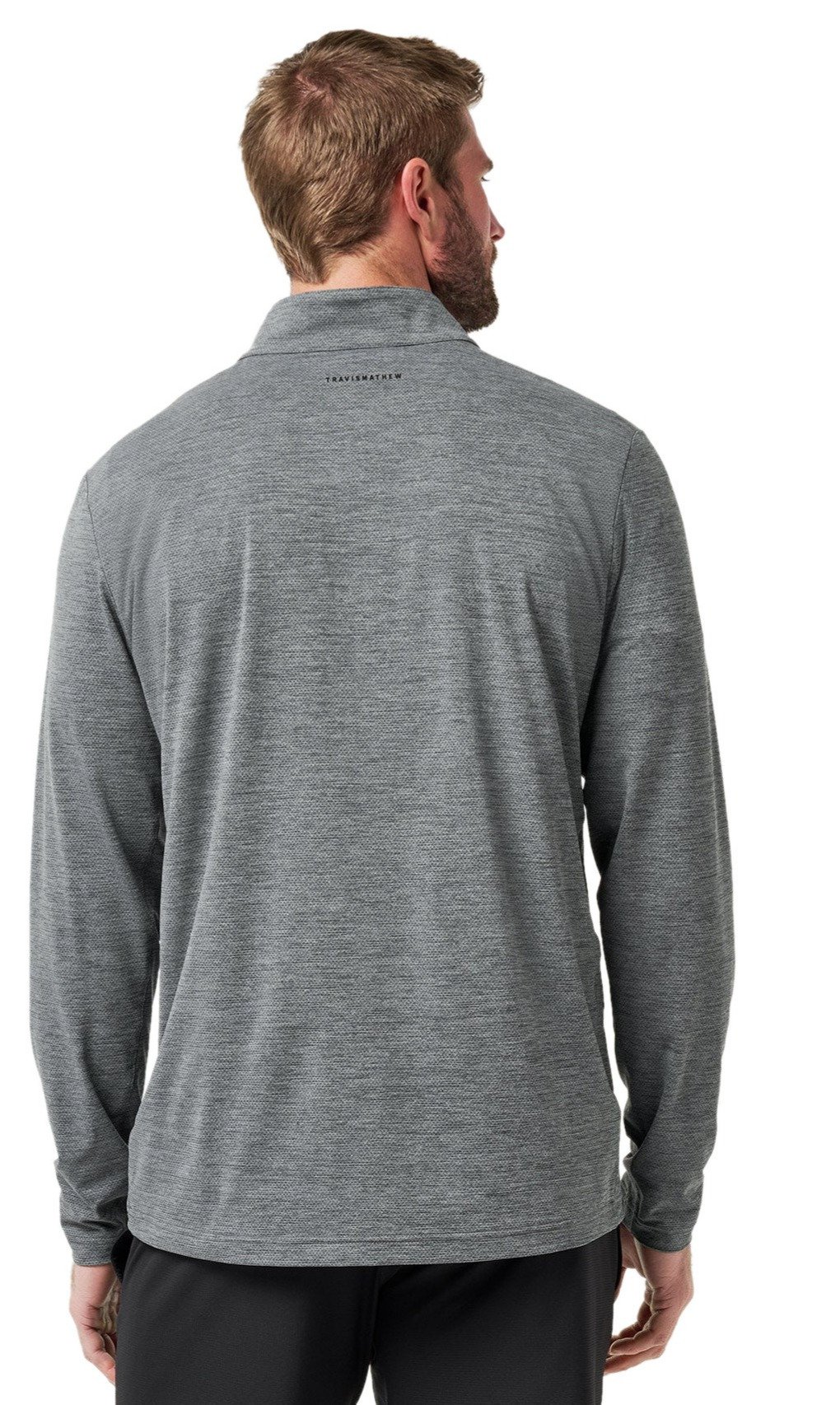 Travis Mathew Heater Pro 1/4Zip heren sweater, heather grey