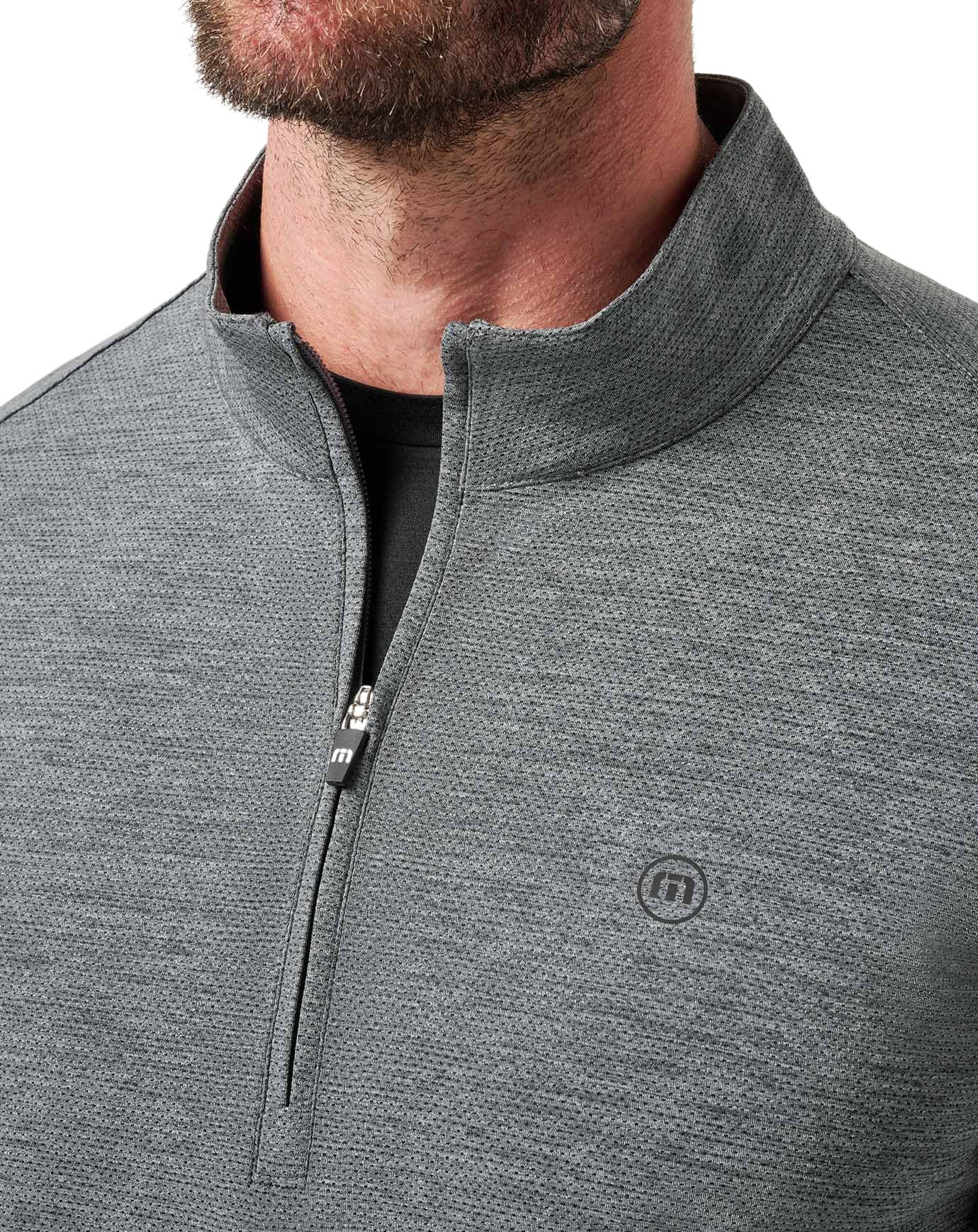 Travis Mathew Heater Pro 1/4Zip heren sweater, heather grey