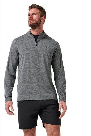 Travis Mathew Heater Pro 1/4Zip heren sweater, heather grey
