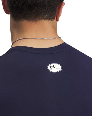 Under Armour HeatGear heren compressieshirt, midnight navy/wit