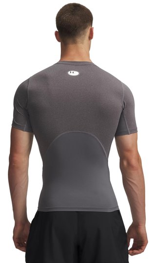 Under Armour HeatGear heren compressietop, carbon heather