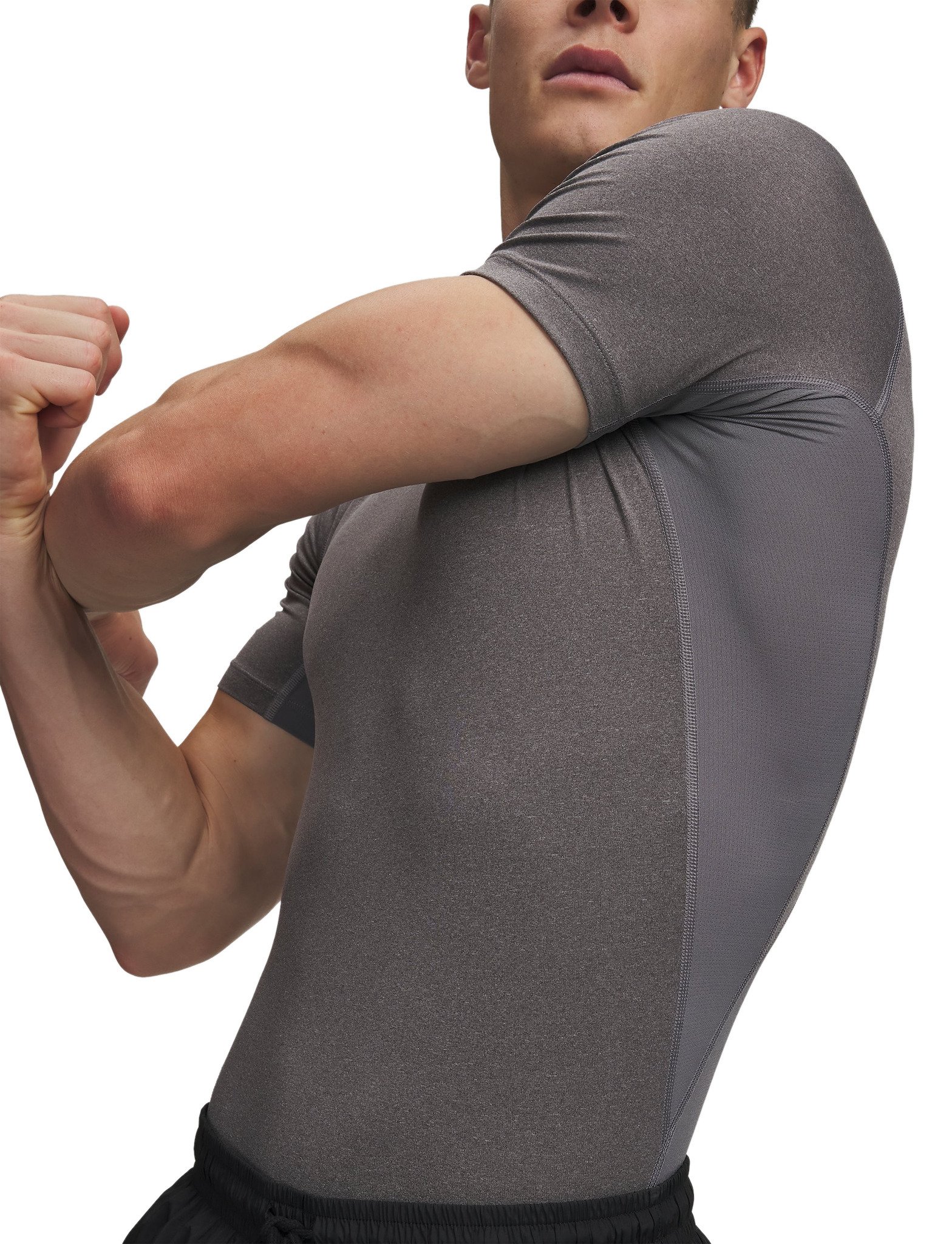 Under Armour HeatGear heren compressietop, carbon heather
