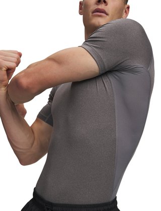 Under Armour HeatGear heren compressietop, carbon heather