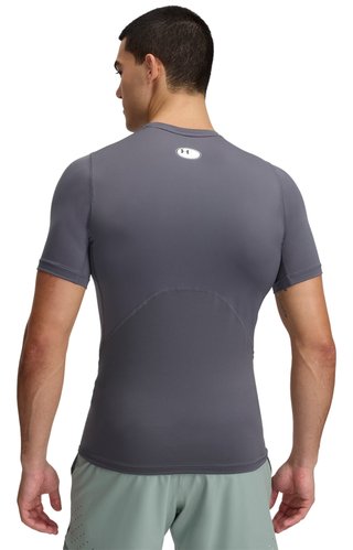 Under Armour HeatGear heren compressieshirt, castlerock/wit