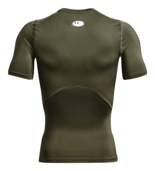 Under Armour HeatGear heren compressieshirt, marine OD green/wit