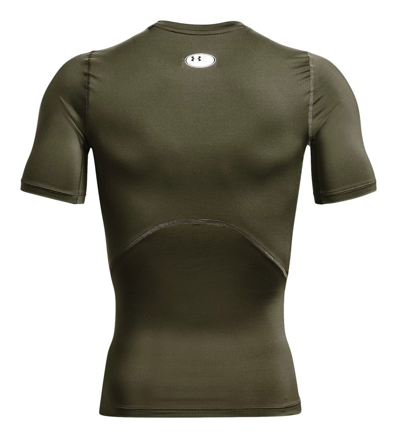 Under Armour HeatGear heren compressieshirt, marine OD green/wit