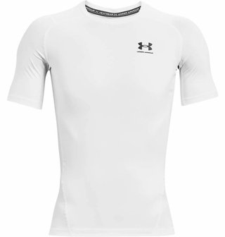 Under Armour HeatGear heren compressietop, wit