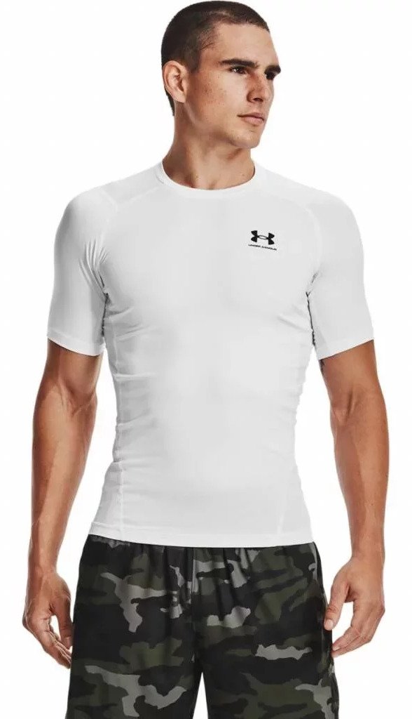 Under Armour HeatGear heren compressietop, wit