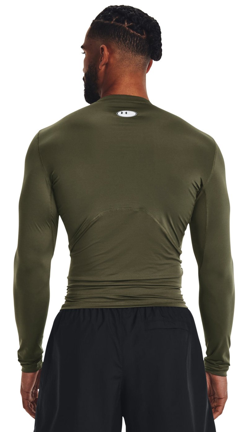 Under Armour HeatGear heren compressie shirt met lange mouwen, marine OD green/wit