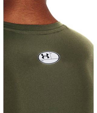 Under Armour HeatGear heren compressie shirt met lange mouwen, marine OD green/wit