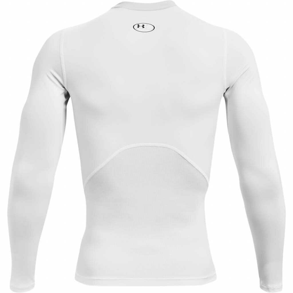 Under Armour HeatGear heren compressie shirt lange mouw, wit/zwart