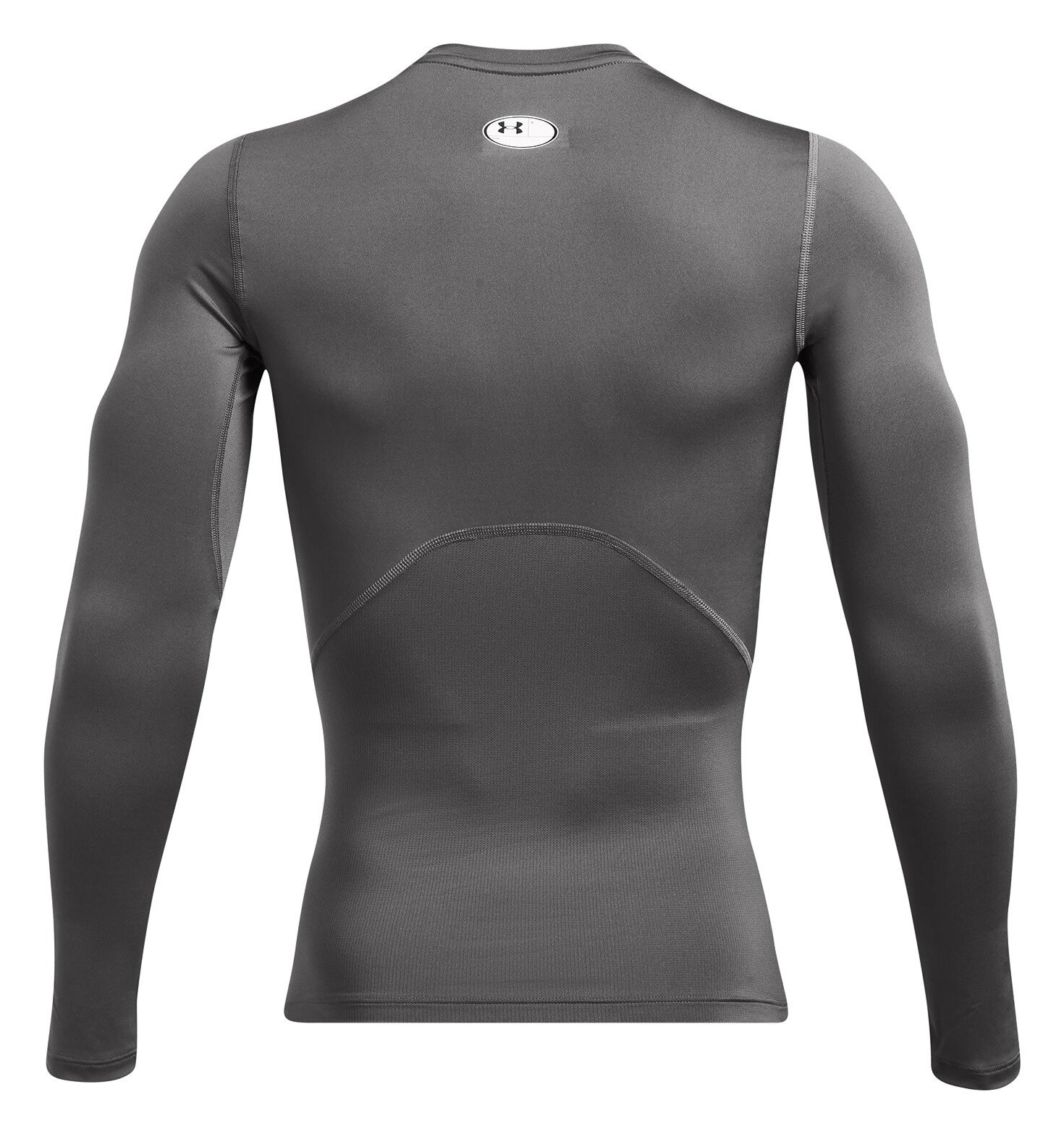 Under Armour HeatGear heren compressie shirt lange mouw, castlerock/wit