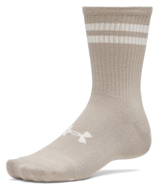 Under Armour Essential Crew unisex sokken (6 pack), timberwolf taupe/wit/stone