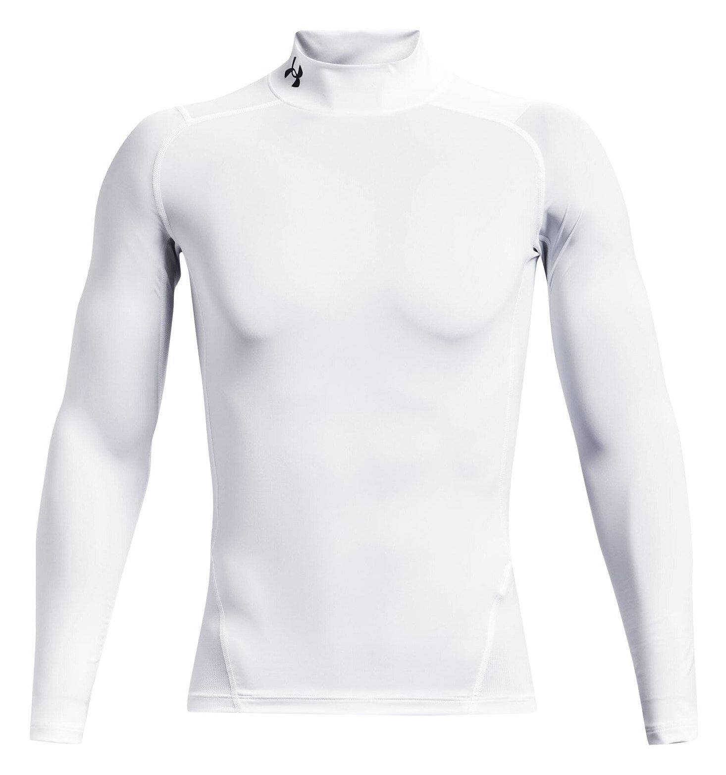 Under Armour HeatGear Comp Mock heren compressie shirt lange mouw, wit/zwart